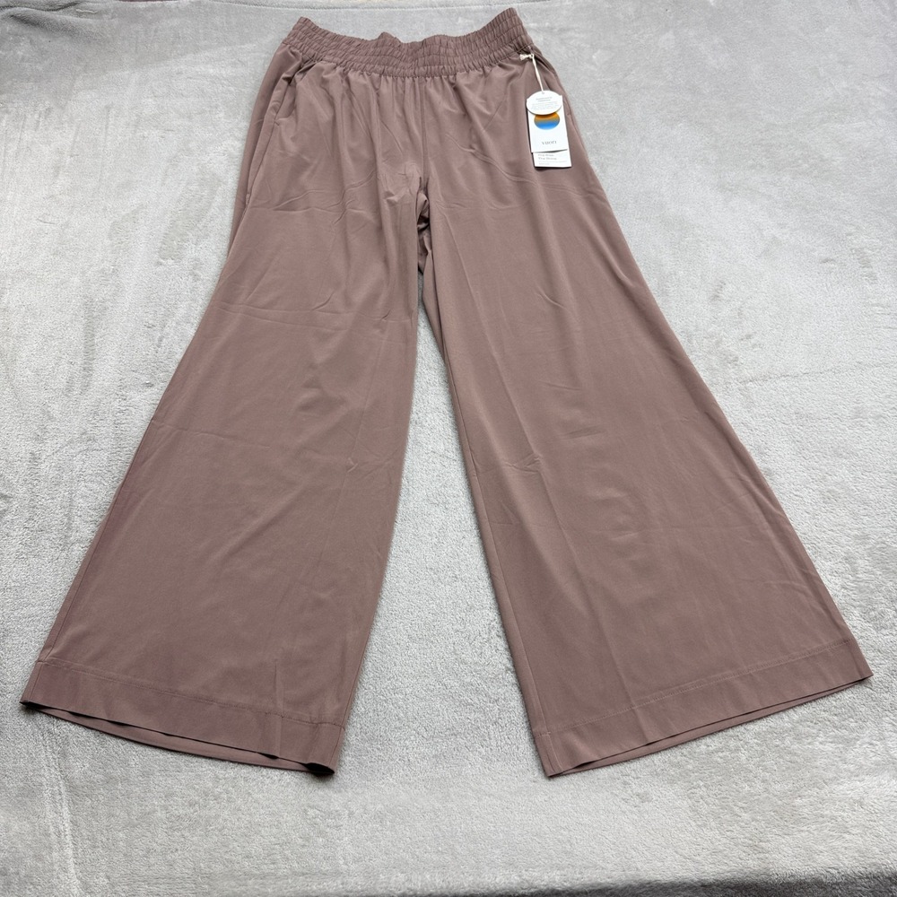 Vuori Villa Wideleg Women L Zion Rose Performance Flowy Coastal Quiet Lux Pants
